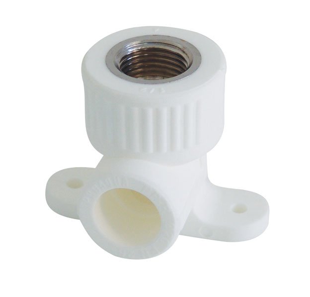 Угольник переходной KALDE 90° ВР 20 х 1/2" с креплением к стене белый