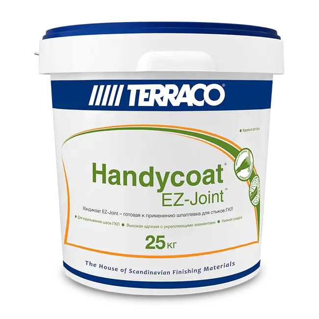 TERRACO HANDYCOAT EZ-JOINT шпатлевка финишная для швов гипсокартона, для внутренних работ (25кг)