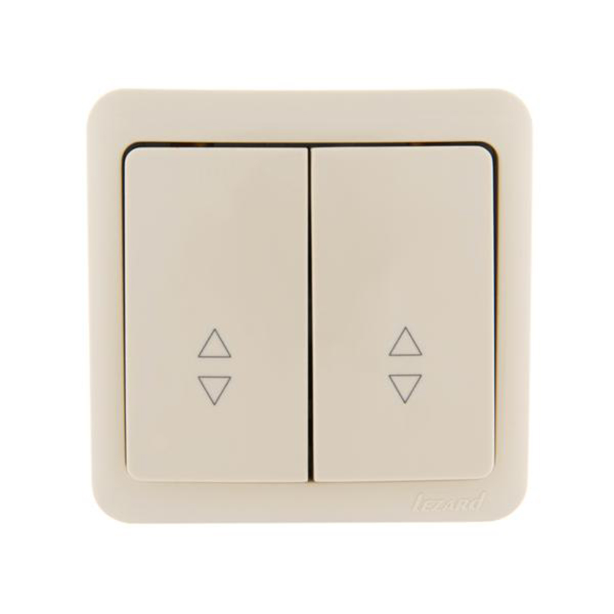 Выключатель открыт. уст. "viola" 2-х кл. проходной, кремовый (1/12/144) "lezard" 751-0300-106