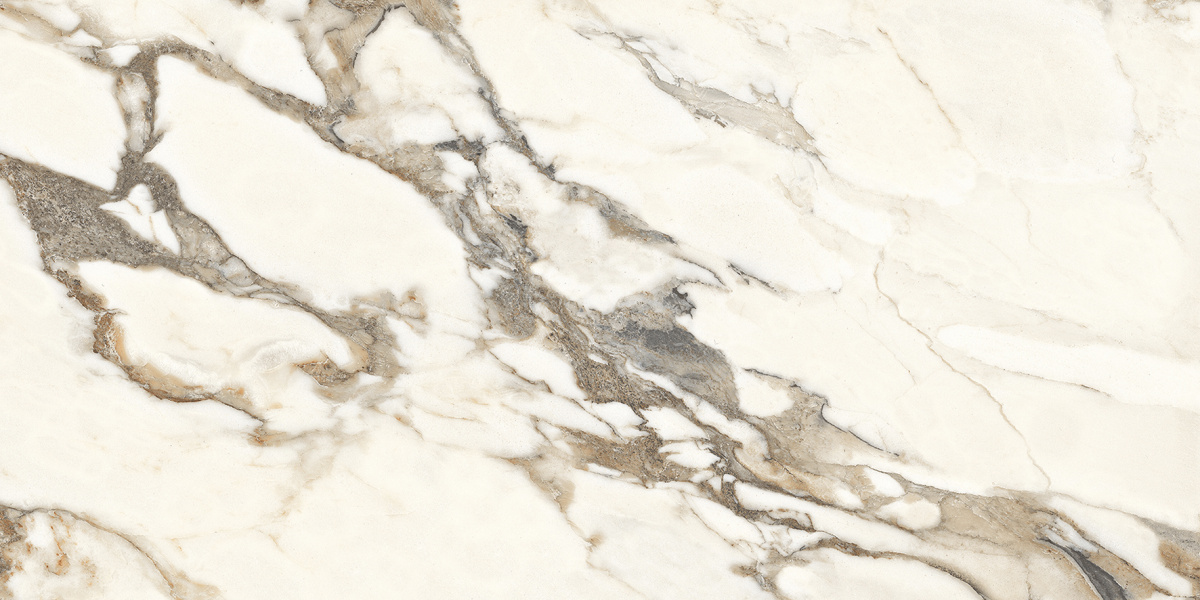 Calacatta bronze керамогранит белый полированный 60x120