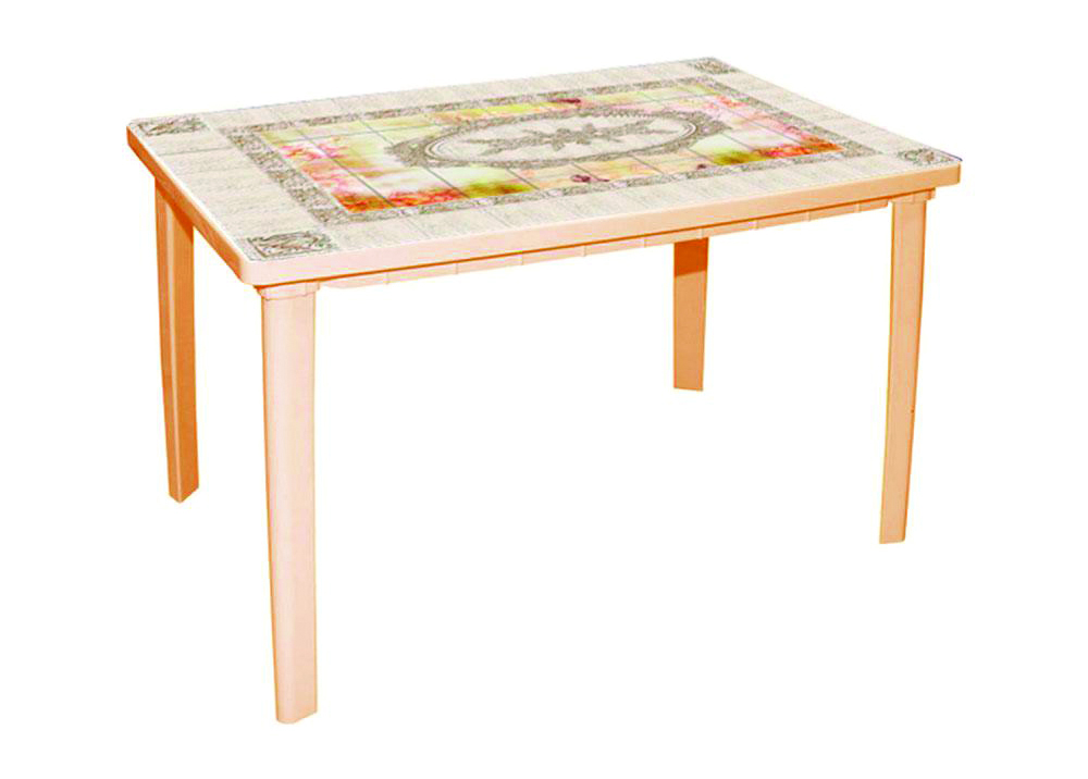 Стол пласт. прямоуг."верона" 120*85*75 см (бежевый) (1) "альтернатива" м3092