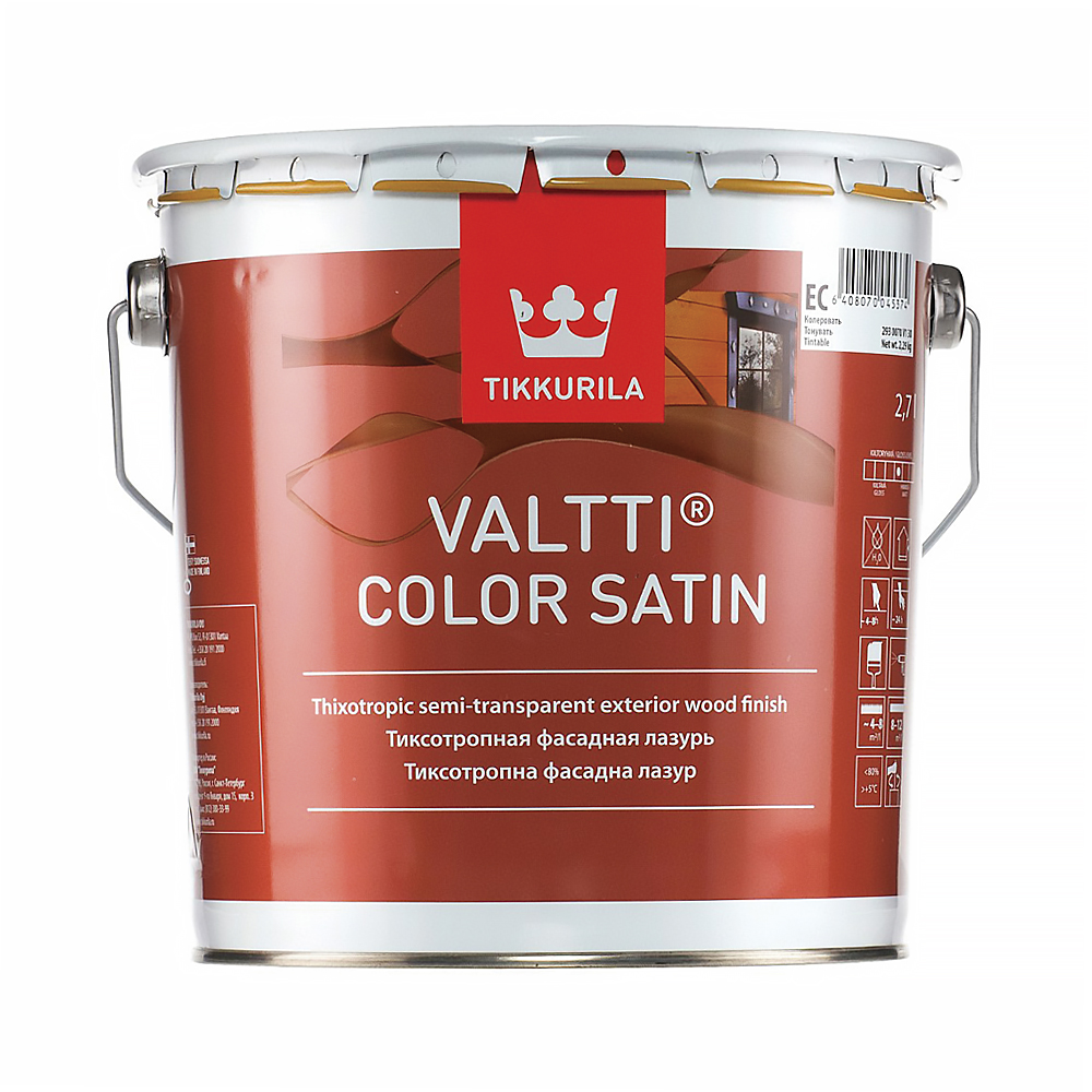 Валтти колор сатин  2,7 л (1)  антисептик для дерева "тиккурила"