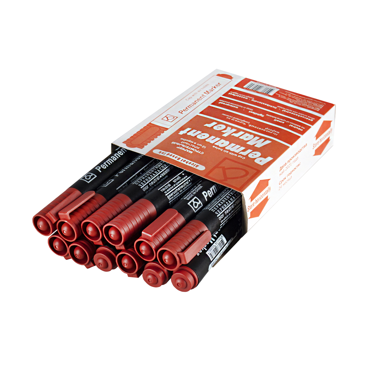 Маркер строительный красный (12/1200)  144-0014