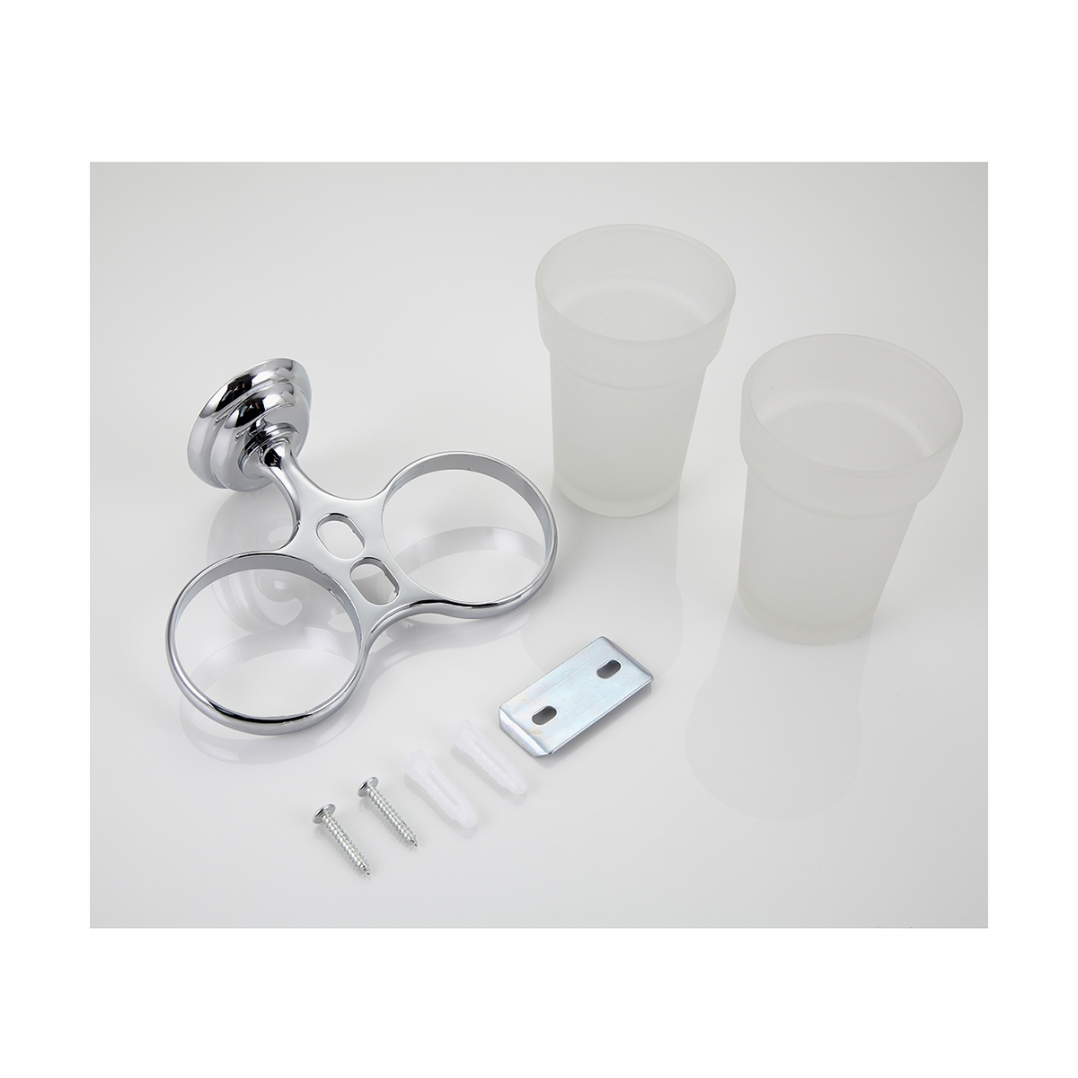 Стаканы для ванной комнаты 2 шт. с держателем f1508, хром (1/20) "frap"