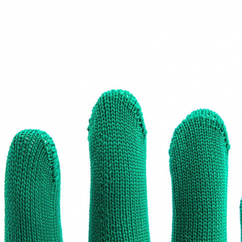 Перчатки Нейлон, ПВХ точка, 13 класс, цвет изумрудный, L (67828)