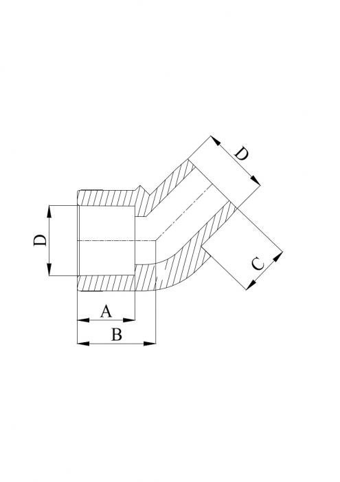Колено 45° D = 20 мм ВН полипропилен PP-R100 серый HEISSKRAFT