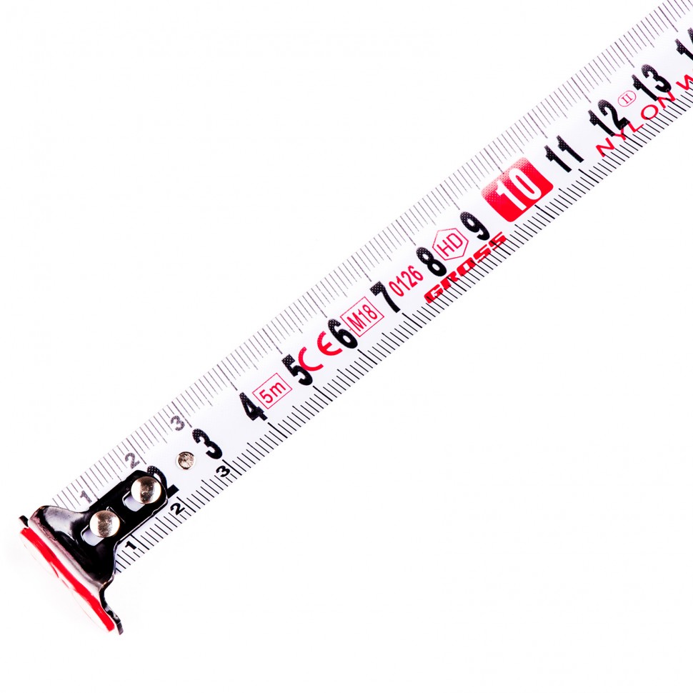 Рулетка Magnetisch 5 м х 19 мм, обрезиненный корпус, автоматическая фиксация, Нейлоновое покрытиеытие, зацеп с магнитом Gross (32571)