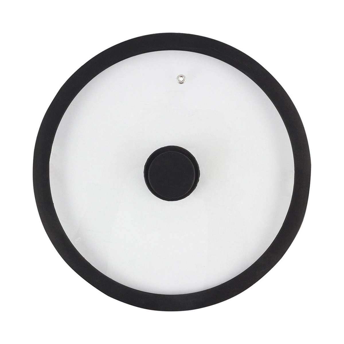 Крышка стеклянная "cappello-c" 28 см, силикон. ободок, паровыпуск (1/8) "mallony"