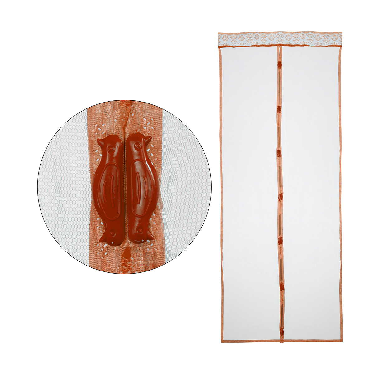 Сетка москитная 0,9*2,2 м (коричневая, на магнитах) (1/10/60) "рыжий кот"