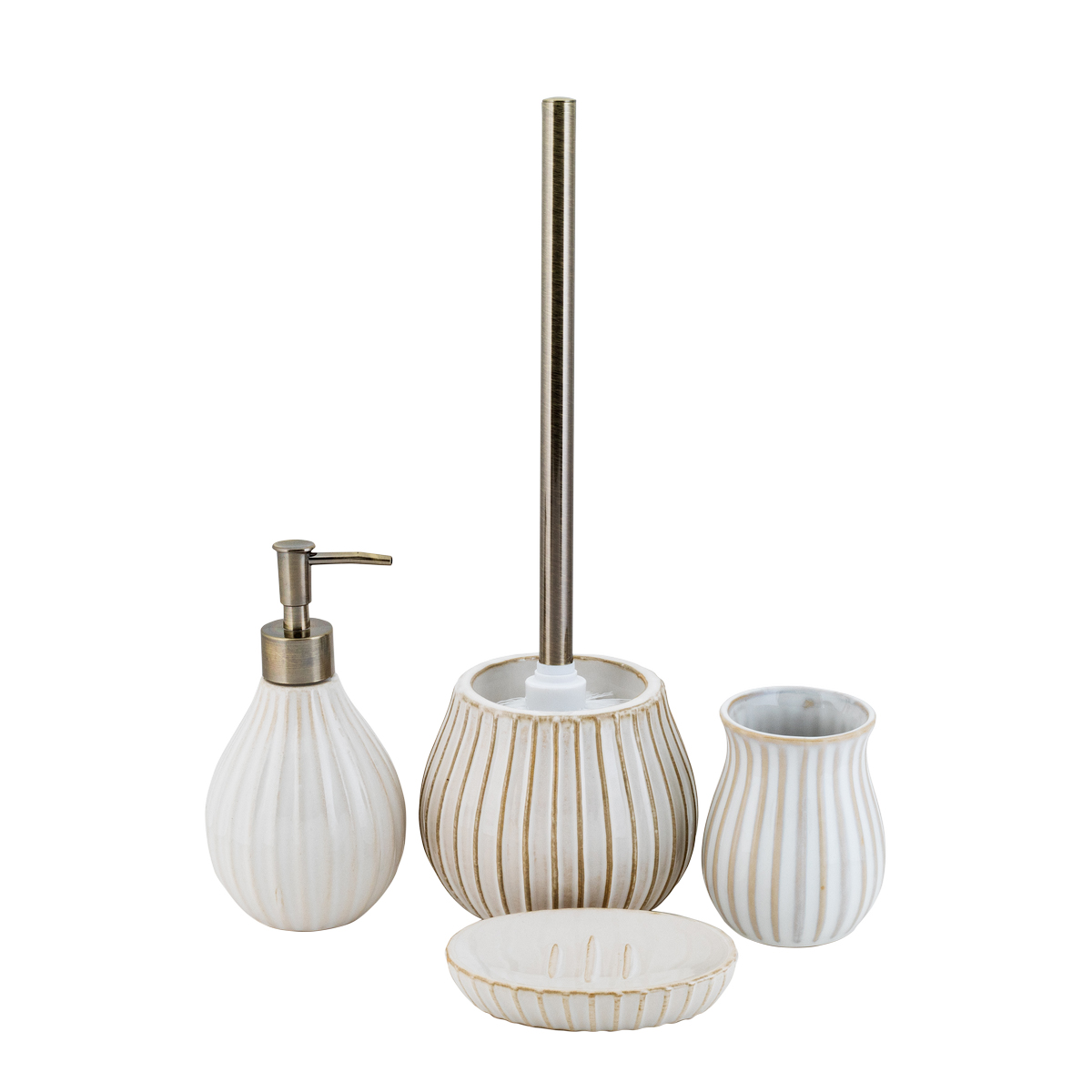 Туалетный набор "lotta" ерш с подставкой, керамика (бежевый) (1/6) "swensa" swtk-8053-e