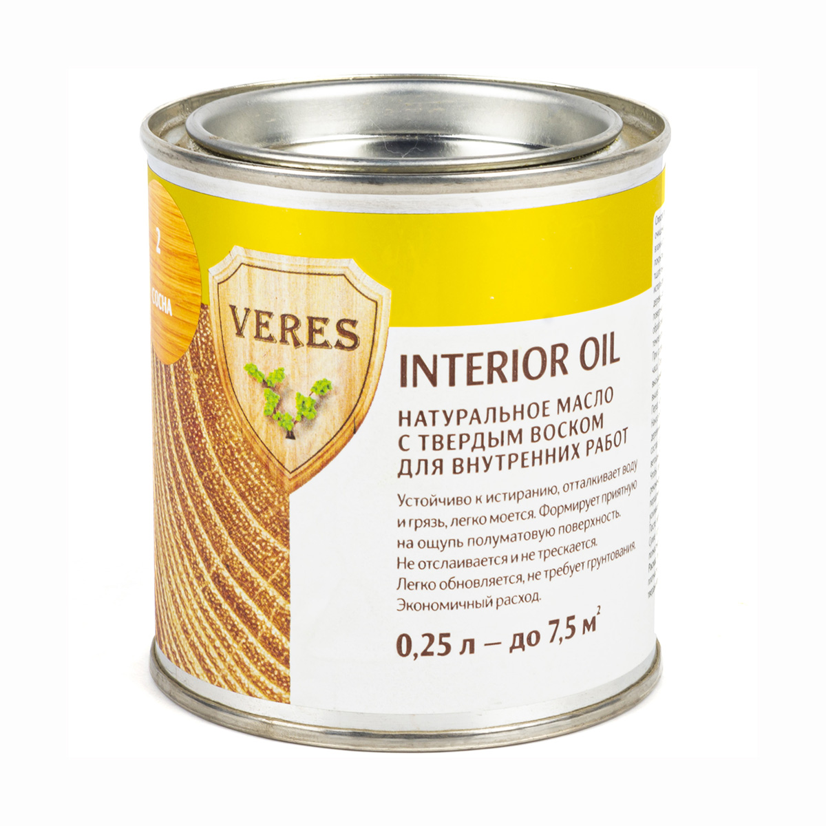 Верес масло для внутр. работ  "oil interior" № 2 сосна  0,25 л (1/6) "veres"