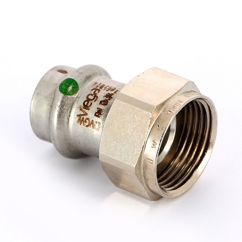 Муфта пресс-В с накидной гайкой 18х3/4" нержавеющая сталь Sanpress Inox VIEGA