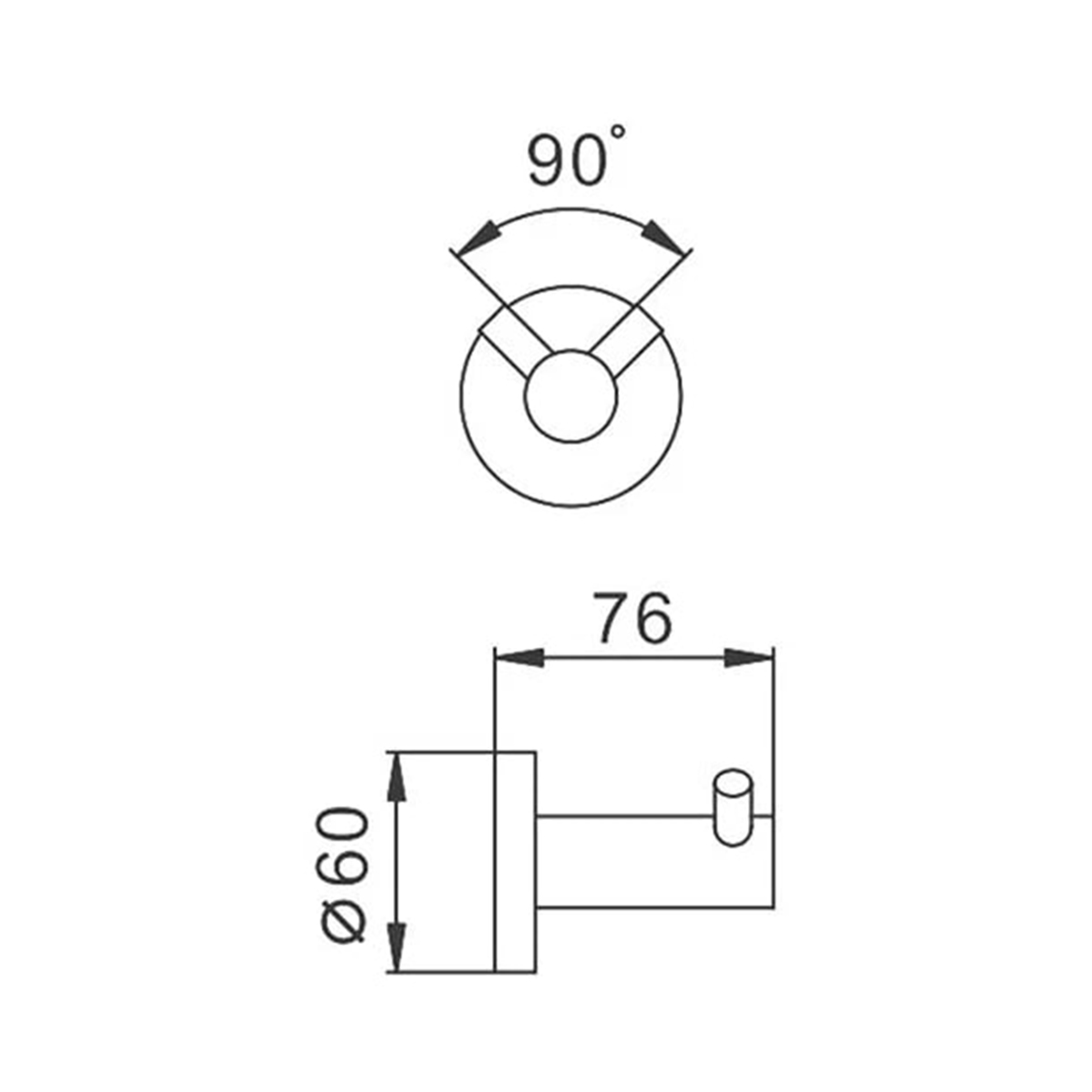 Крючок двойной f30205-2, черный (1/40/80) "frap"