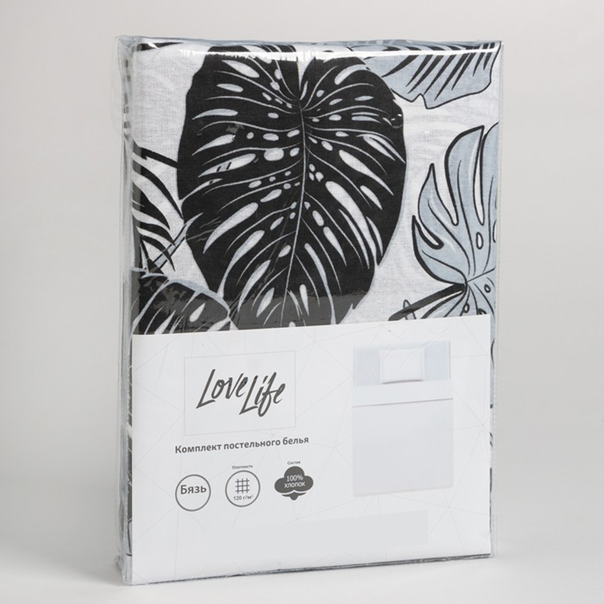 Постельное белье "lovelife" монстера 1,5 сп. (бязь) (1) 9193330