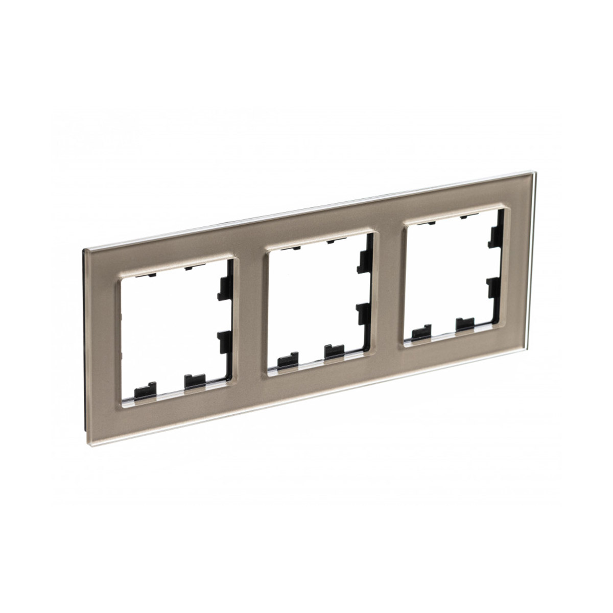 Рамка "atlasdesign nature" 3-х местн. универс., стекло, шампань (1/6/12) "schneider"