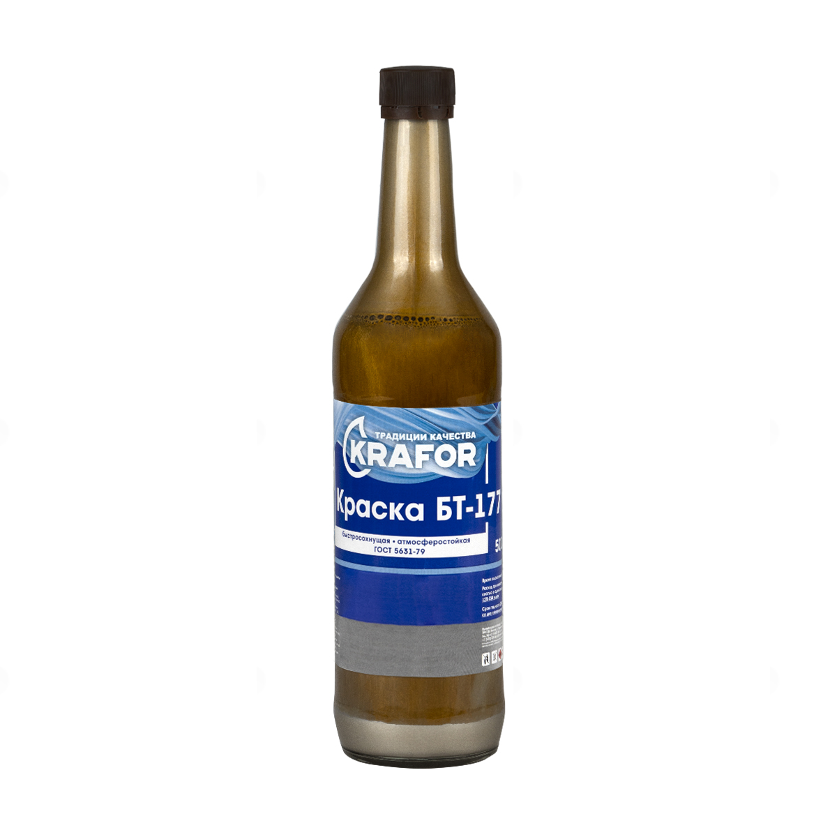 Краска  бт-177 золотистая 0,5 л (12) "krafor"