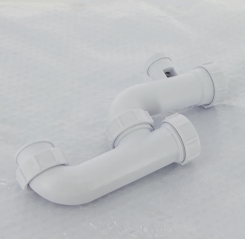 Сифон McAlpine трубный Р-образный 1 1/2" х 40 мм без вып. с ревизией и вент. клапаном, H=75 мм, выхо