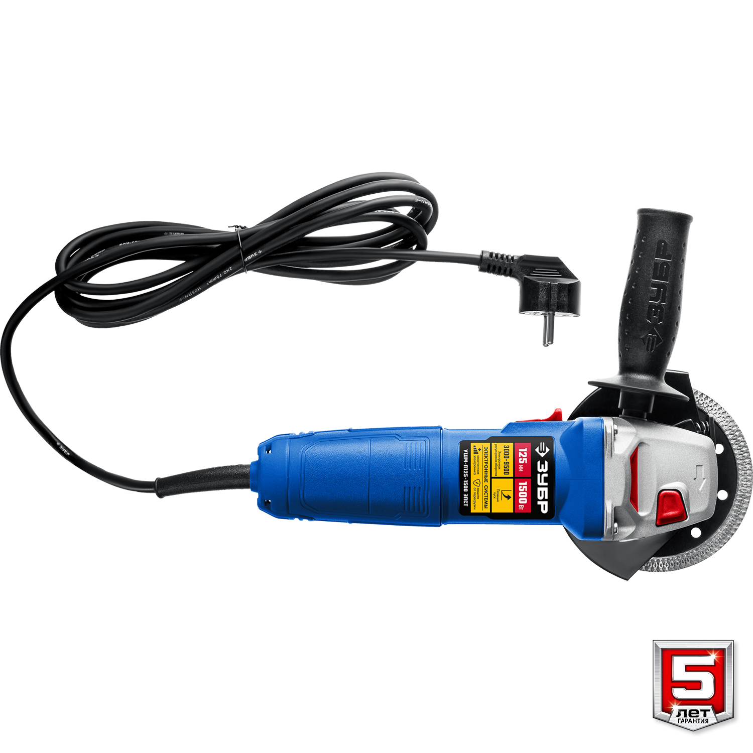 ЗУБР 1500 Вт, d125 мм, УШМ, регулировка оборотов, Профессионал (УШМ-П125-1500 ЭПСТ)