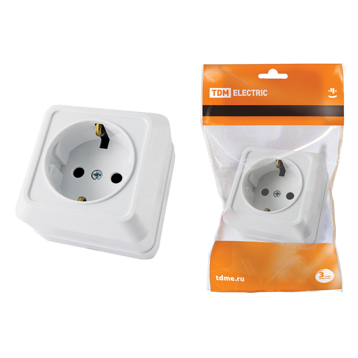 Розетка открыт. уст. с заземл. 16а 250в ip20 "ладога"(керамика) белая (1/10/120) tdm sq1801-0111