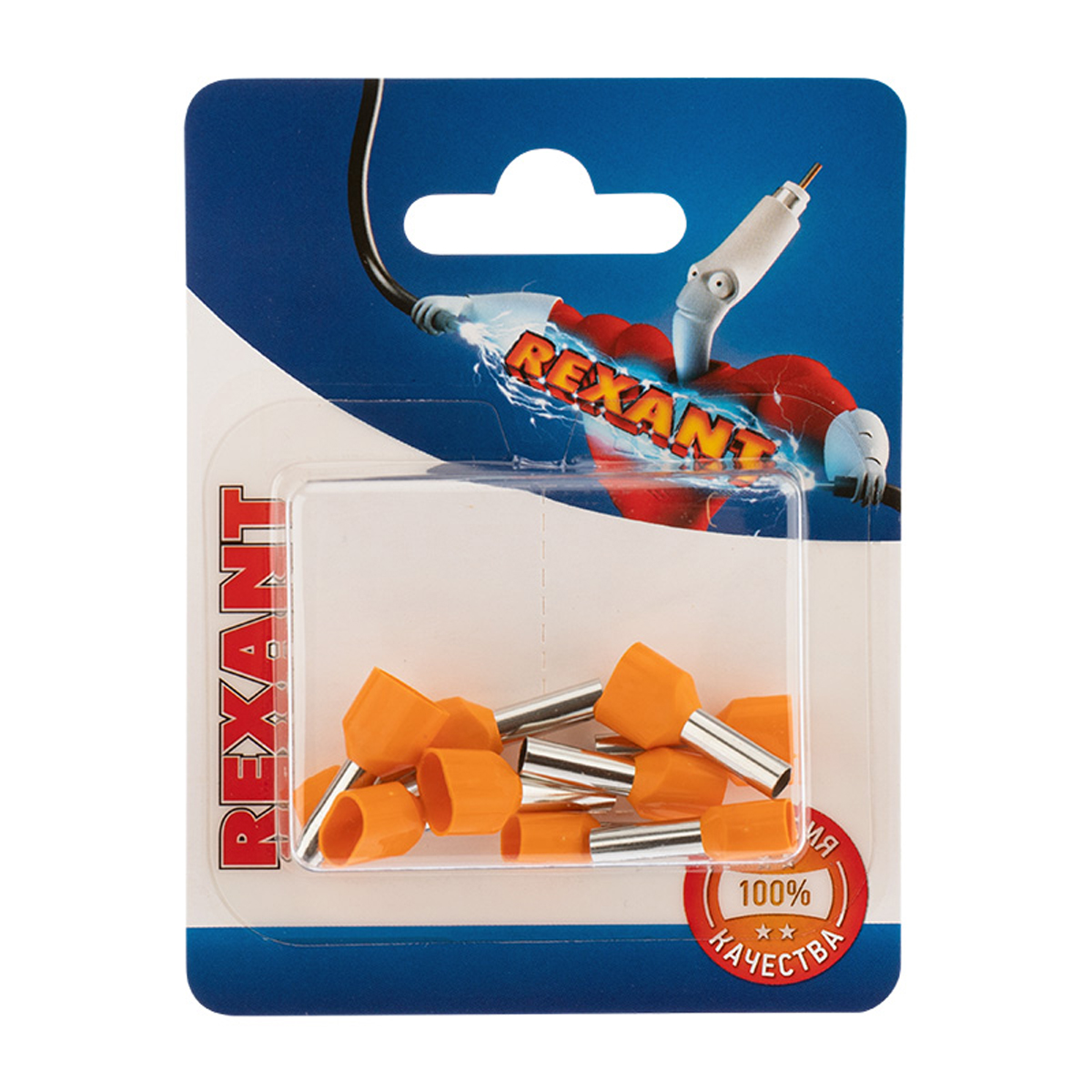 Наконечники штыревые втулочные изолир. ншви(2) 4.0-12 упак. 10 шт (оранж.) (1/10) "rexant" 06-0411-a