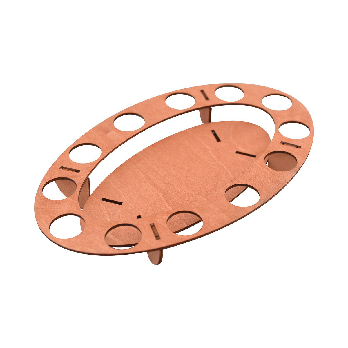 Подставка для кулича и яиц "овал" дерев. (1/70) "мультидом" мб18-251