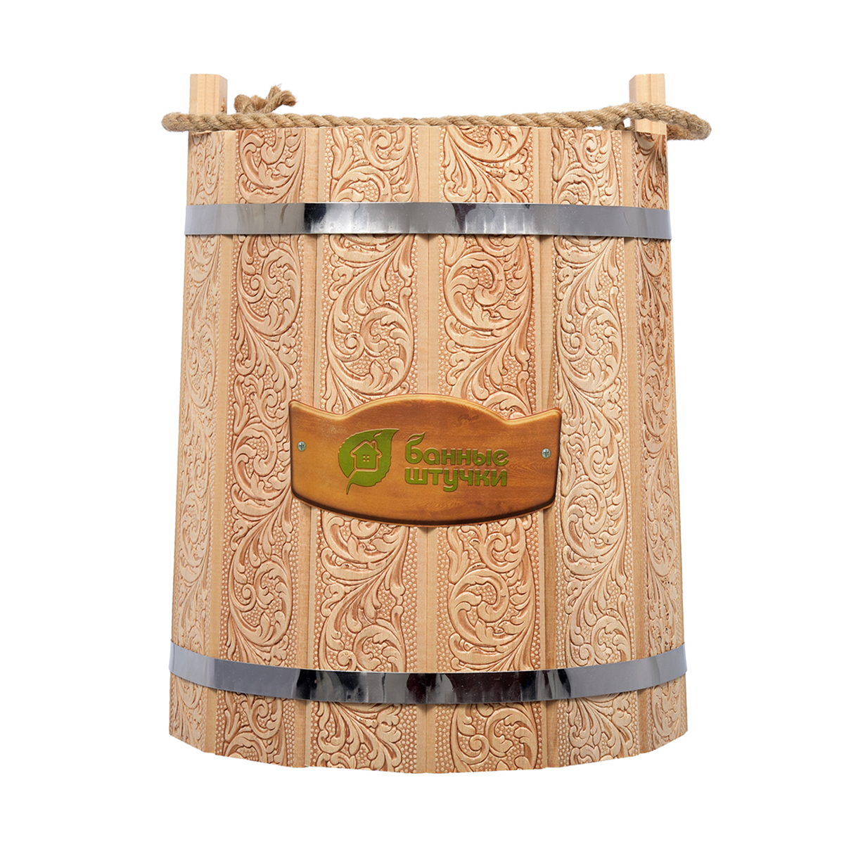 Ведро для бани и сауны "цветы" 9 л с орнаментом (1) "банные штучки" 33427