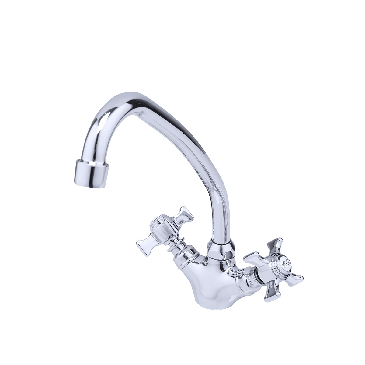 Смеситель для кухни f4124 высокий поворотн. излив, двухвентильный, хром (1/10) "frap"