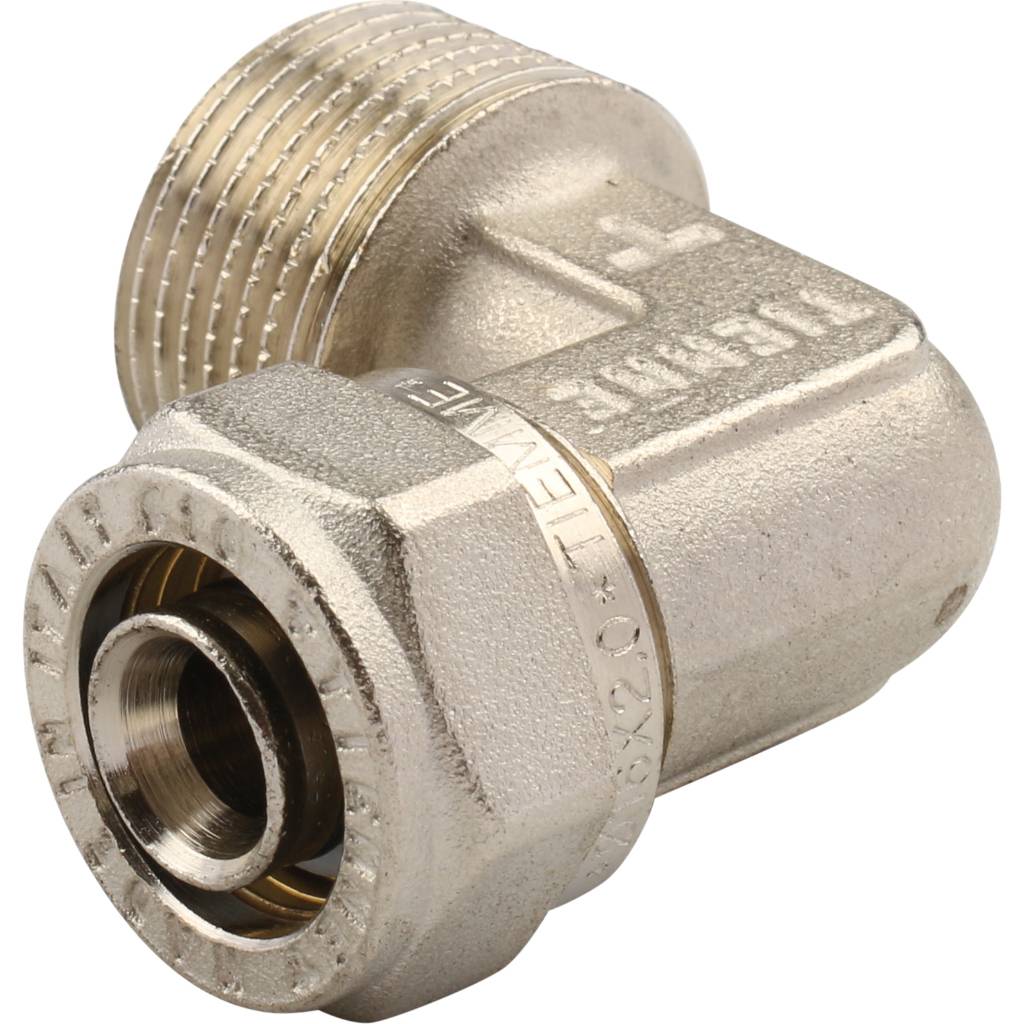 Угол переходной 16 х 3/4'' НР обжимной TIEMME для металлопластиковых труб