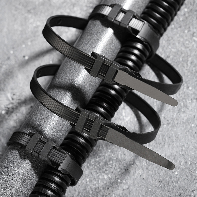 Хомуты нейлон усилен., двойной замок 9,0 х 350 мм (набор 100 шт.), черные (1/5/30) "rexant" 07-0359