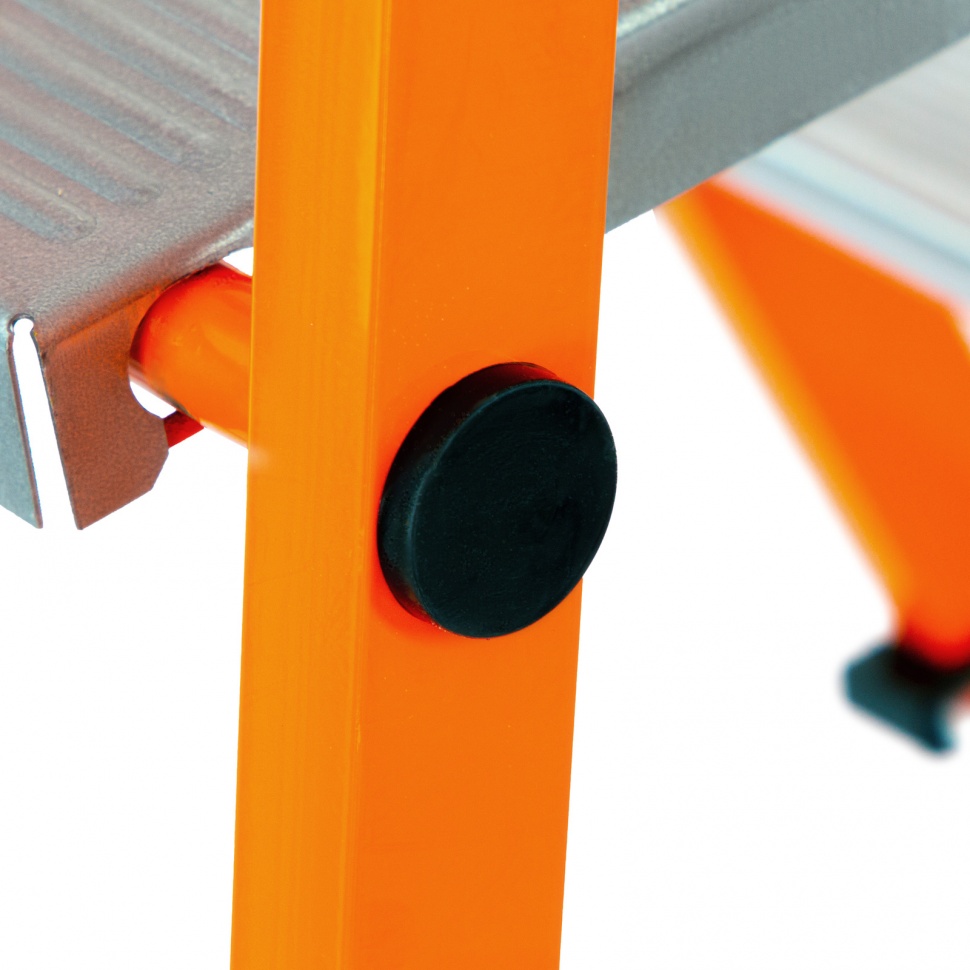 Стремянка, 5 ступеней, стальной профиль, ступени сталь, оранжевая, Сибртех (97965)