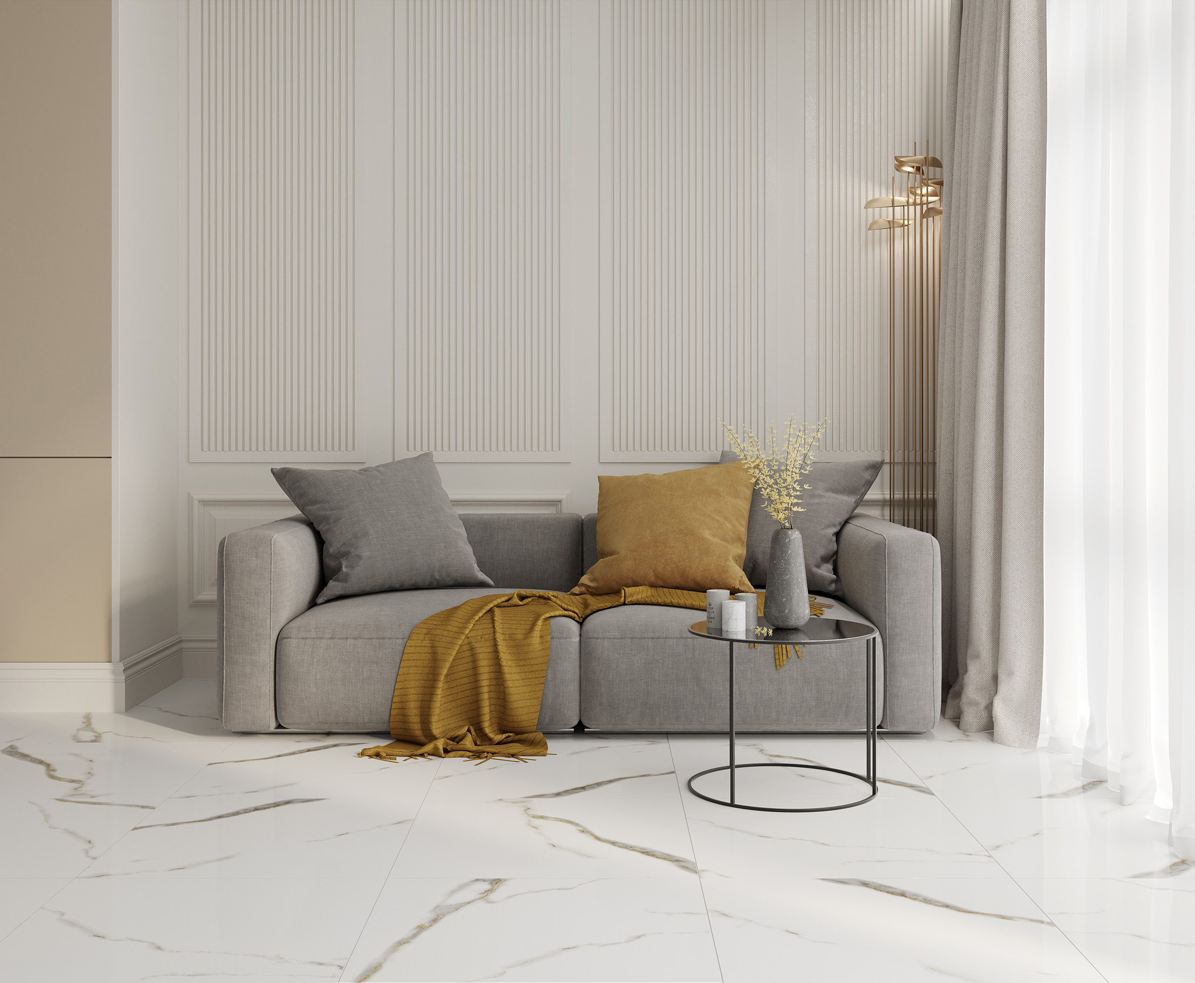 Golden white statuario керамогранит полированный 60x120