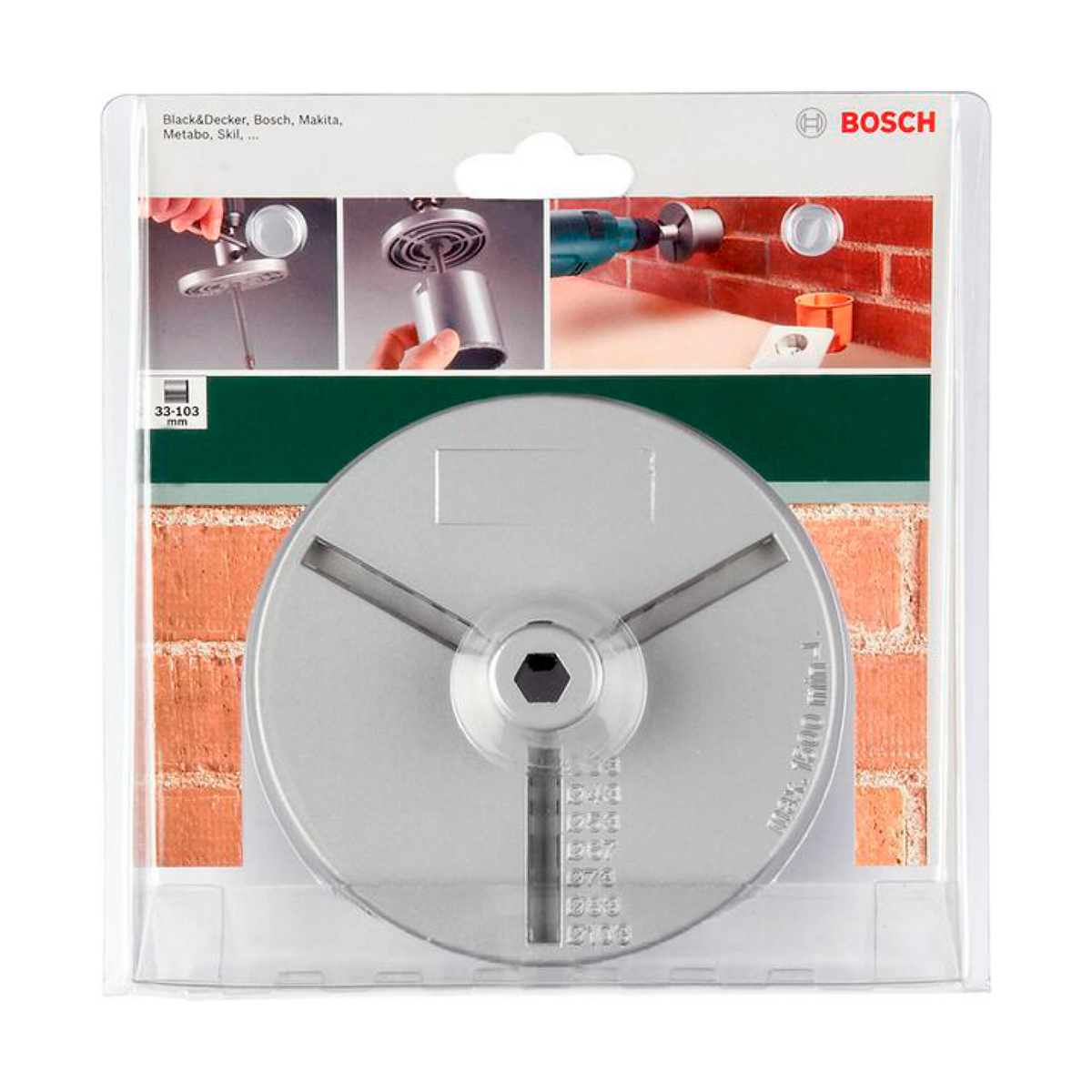 Основание для коронок с твердосплавным напылением 33 -103 мм (1) "bosch" 2609255631