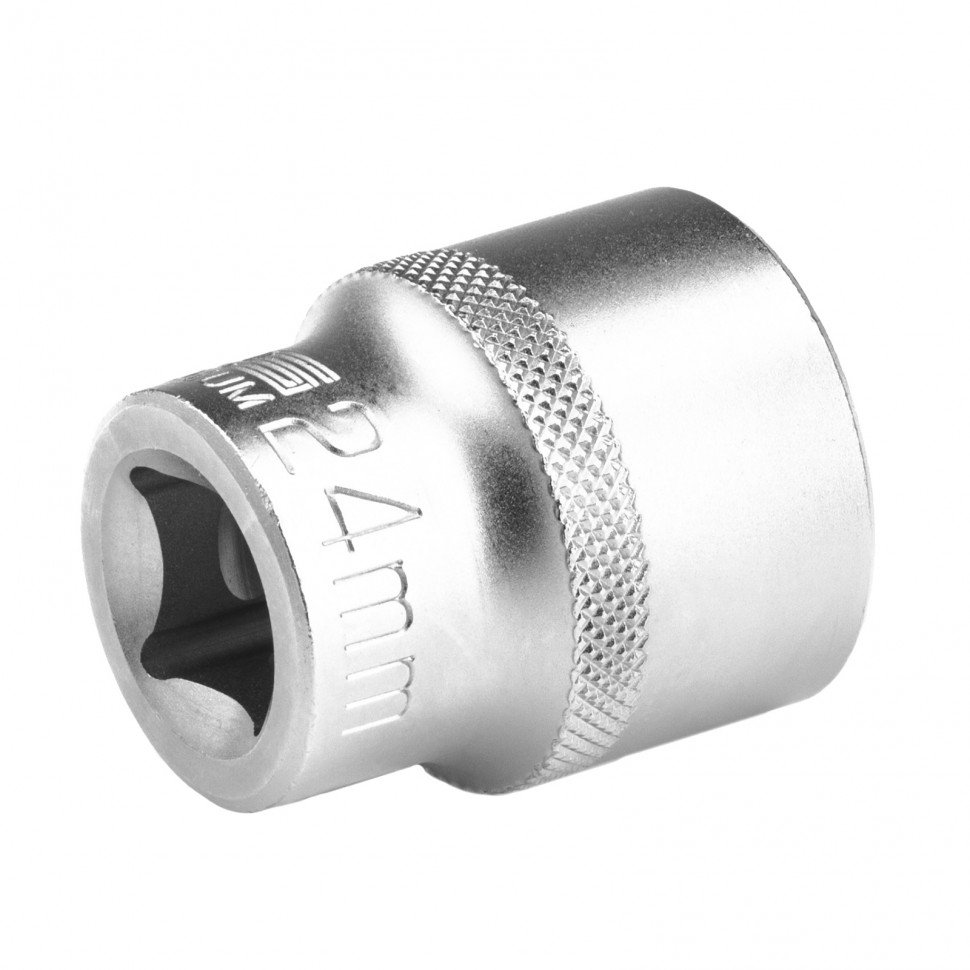 Головка торцевая, 24 мм, двенадцатигранная, CrV, под квадрат 1/2, хромированная Stels (13669)