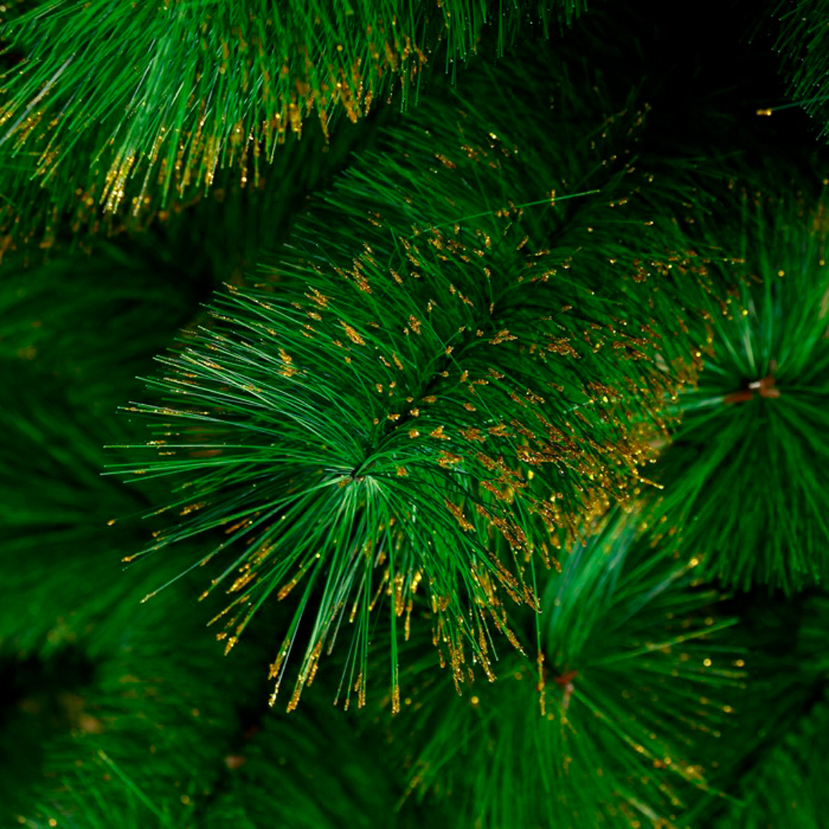 Кедр декор. 150 см, 152 ветки (зеленый с золотом) "зимнее волшебство" 701348