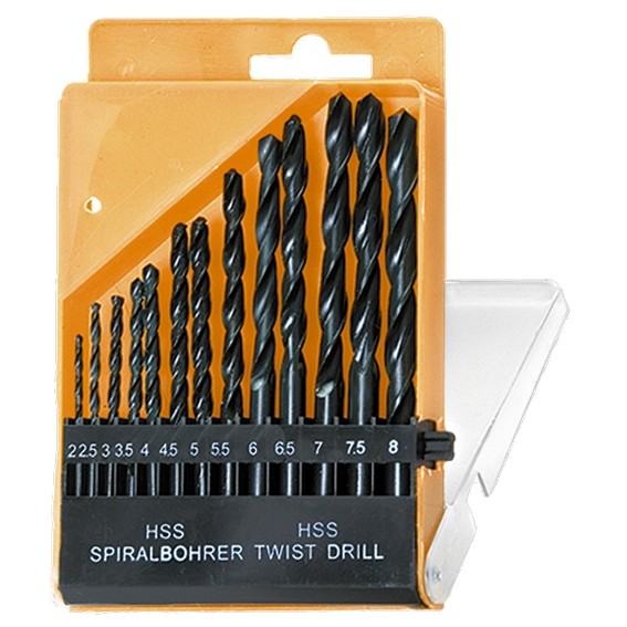 Набор сверл по металлу, 2-8 мм, (через 0.5 мм), HSS, 13 шт, цилиндрический хвостовик Sparta (723355)