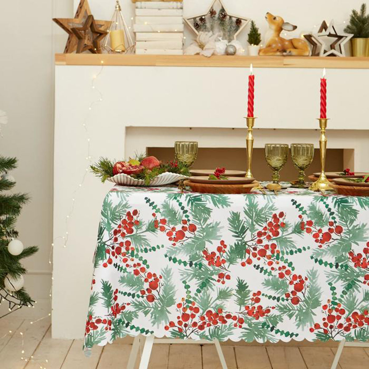 Скатерть "доляна" сhristmas berries 145*180 см (1) 7043435