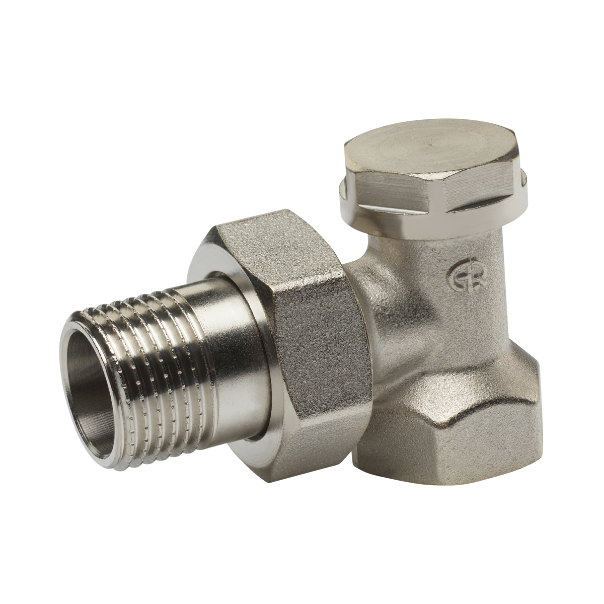 Кран запорный для радиатора угловой  fm 1/2" (10/100) "aqualink"