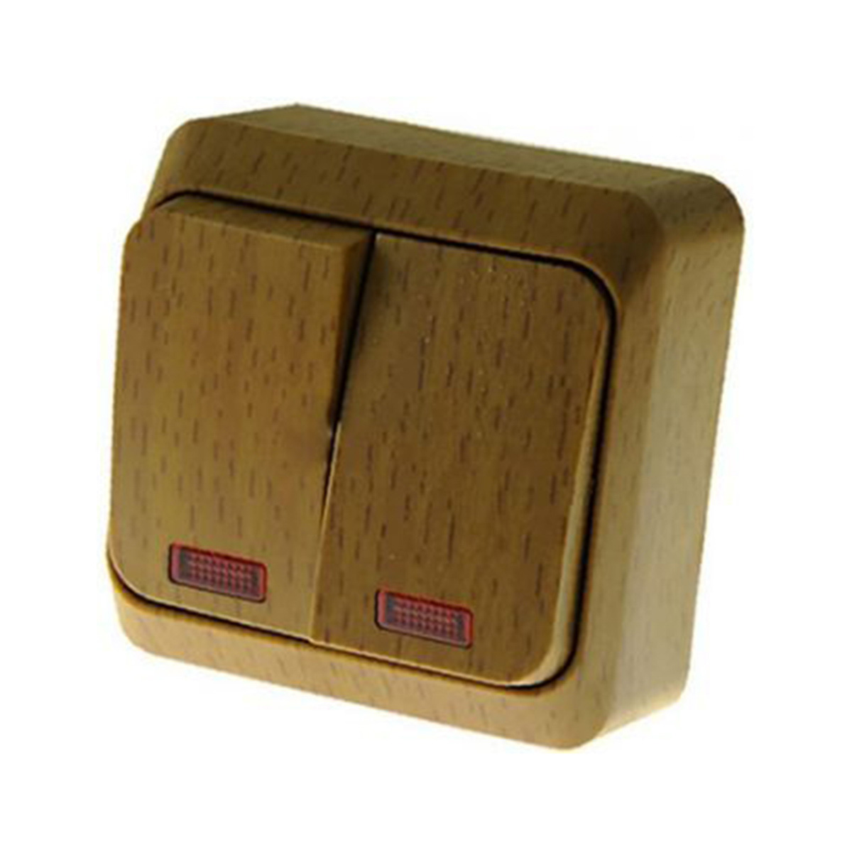 Выключатель открыт. уст. "этюд" 2-х кл. с индикатором 10а, бук (1/25/200) "schneider"