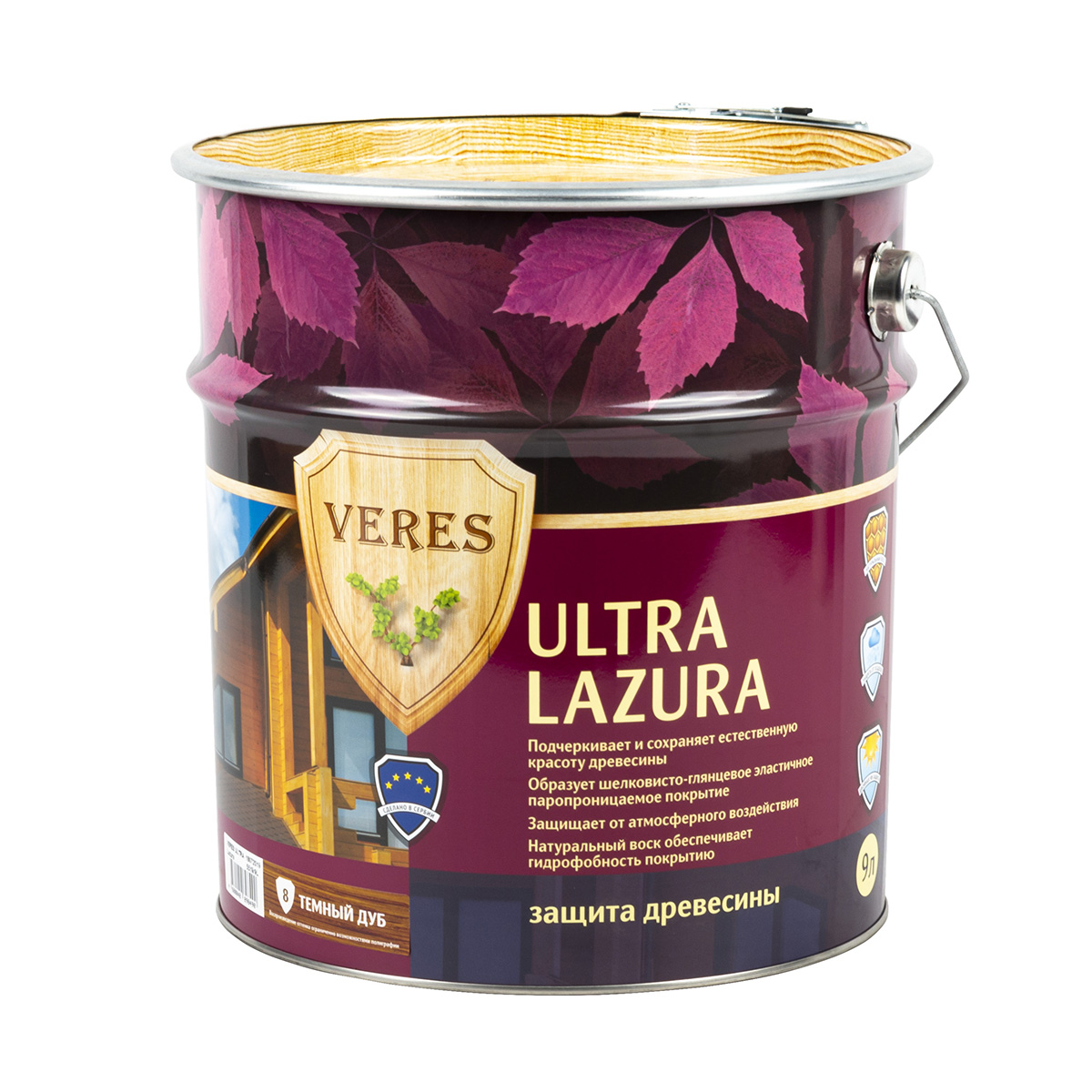 Верес ультра лазура № 8 дуб темный  9 л (1) "veres"