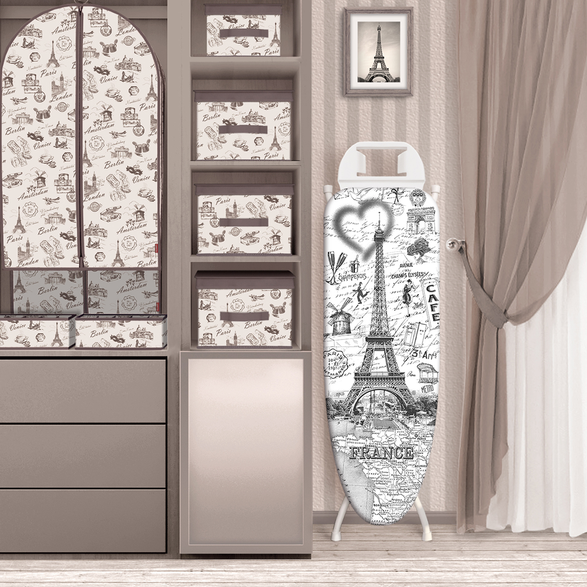 Чехол для гладильной доски "travelling france" 130 х 47 см (1/30) "valiant" tr-fr13047-l