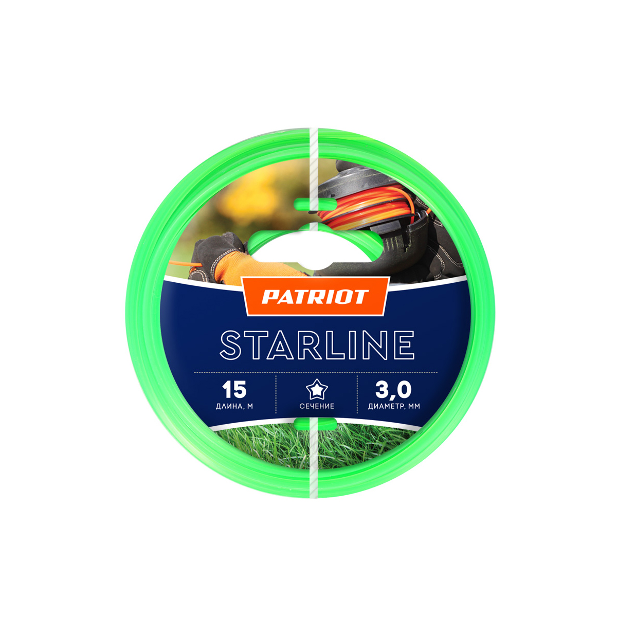 Леска для триммера "starline" 3,0 мм 15 м звезда (1/10) "patriot" 805201066