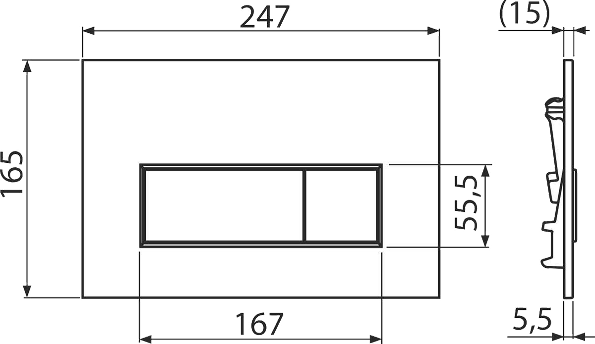 Кнопка смыва Alcaplast M571 пластик хром