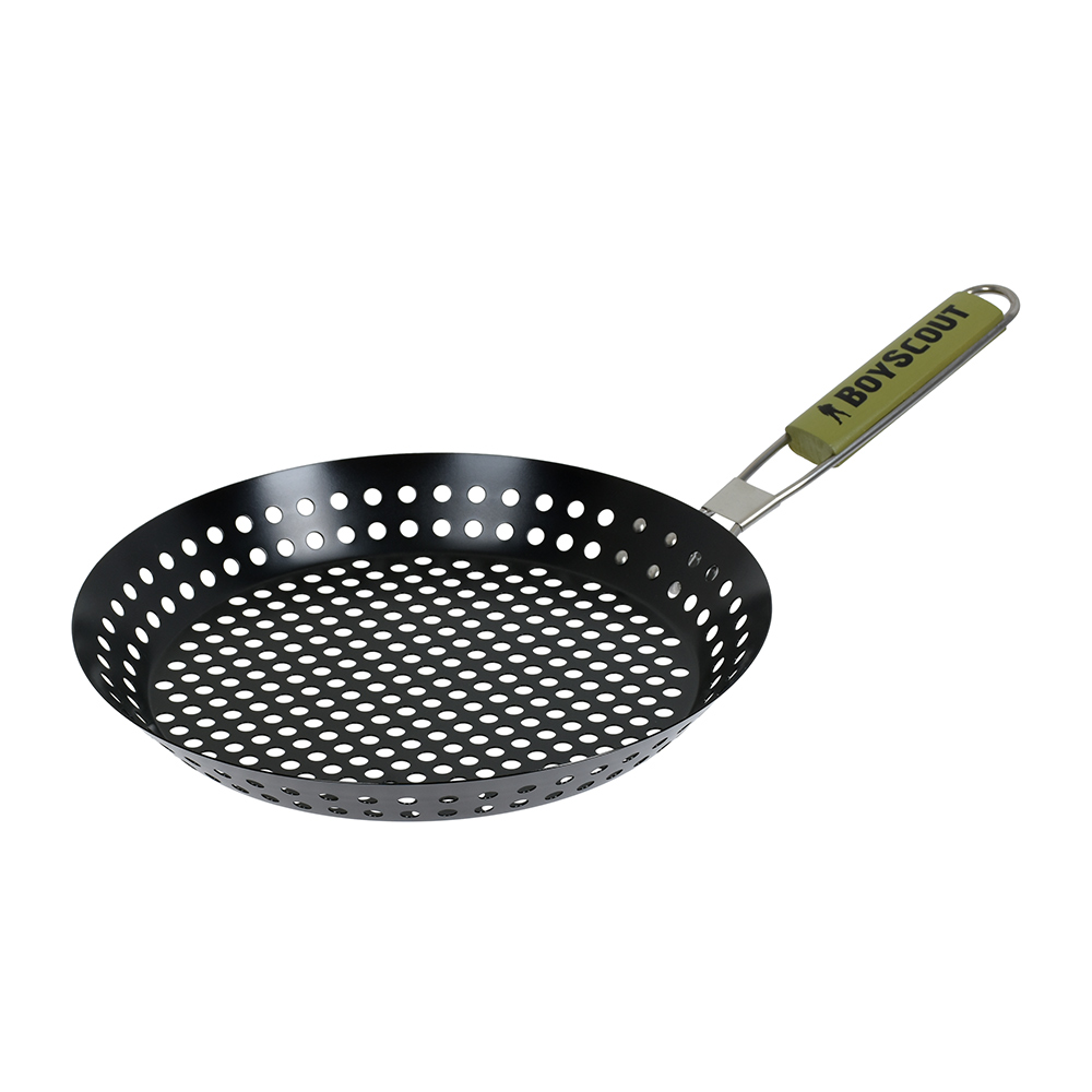 Решетка-гриль для морепродуктов и овощей круглая 30*30*3 см антипригарн. (1/12) "boyscout" 61261