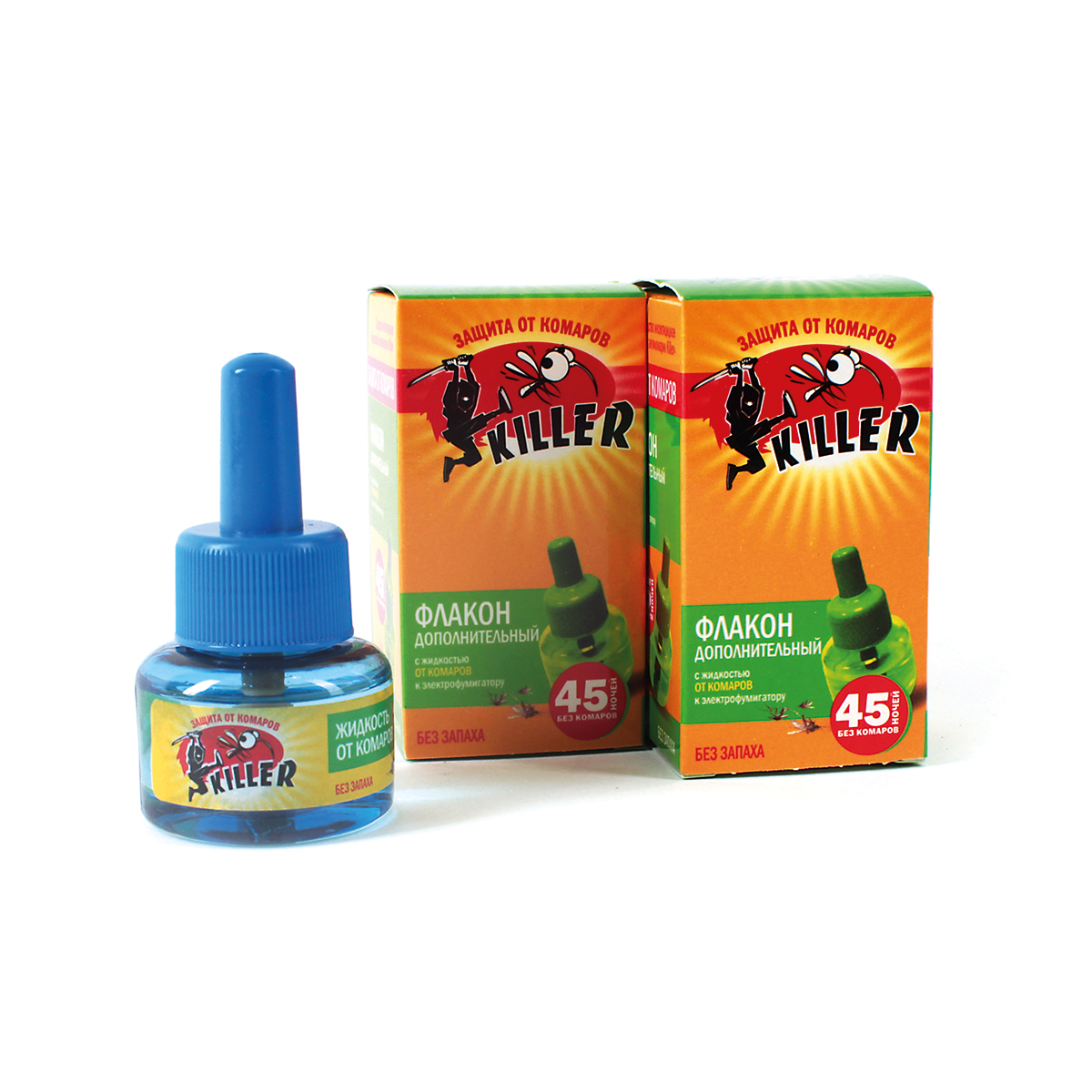 Средство от комаров "киллер" жидк. запасной флакон 45 ночей (1/24) зеленый