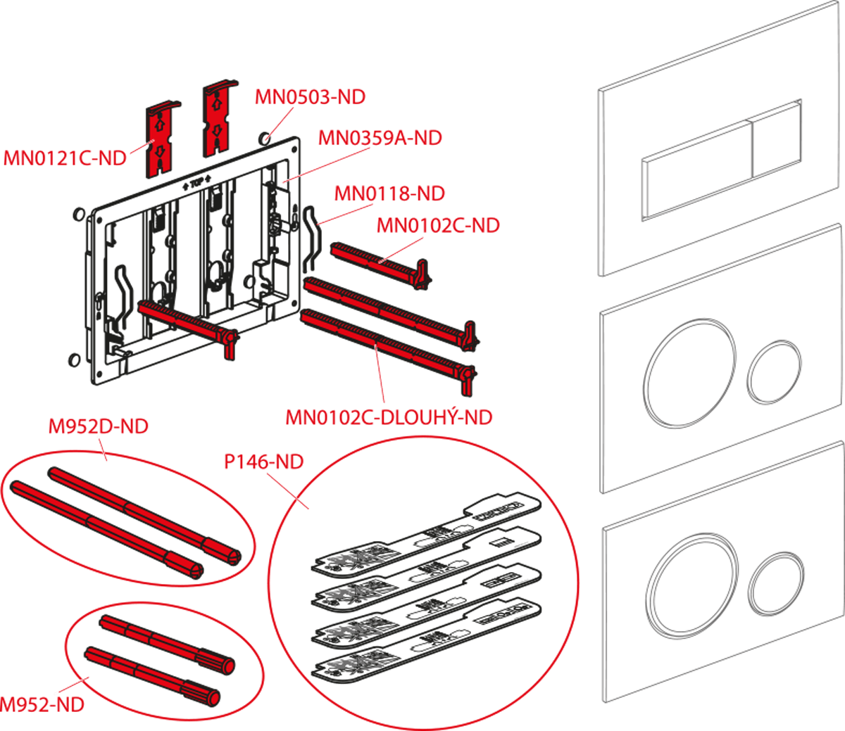 Кнопка смыва Alcaplast M571 пластик хром