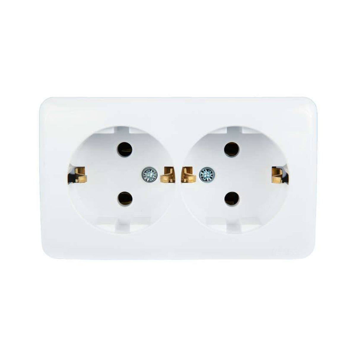 Розетка открыт. уст. "viola" 2-х местн. с заземл. (керамика) белый (1/12/144) "lezard" 751-0200-127