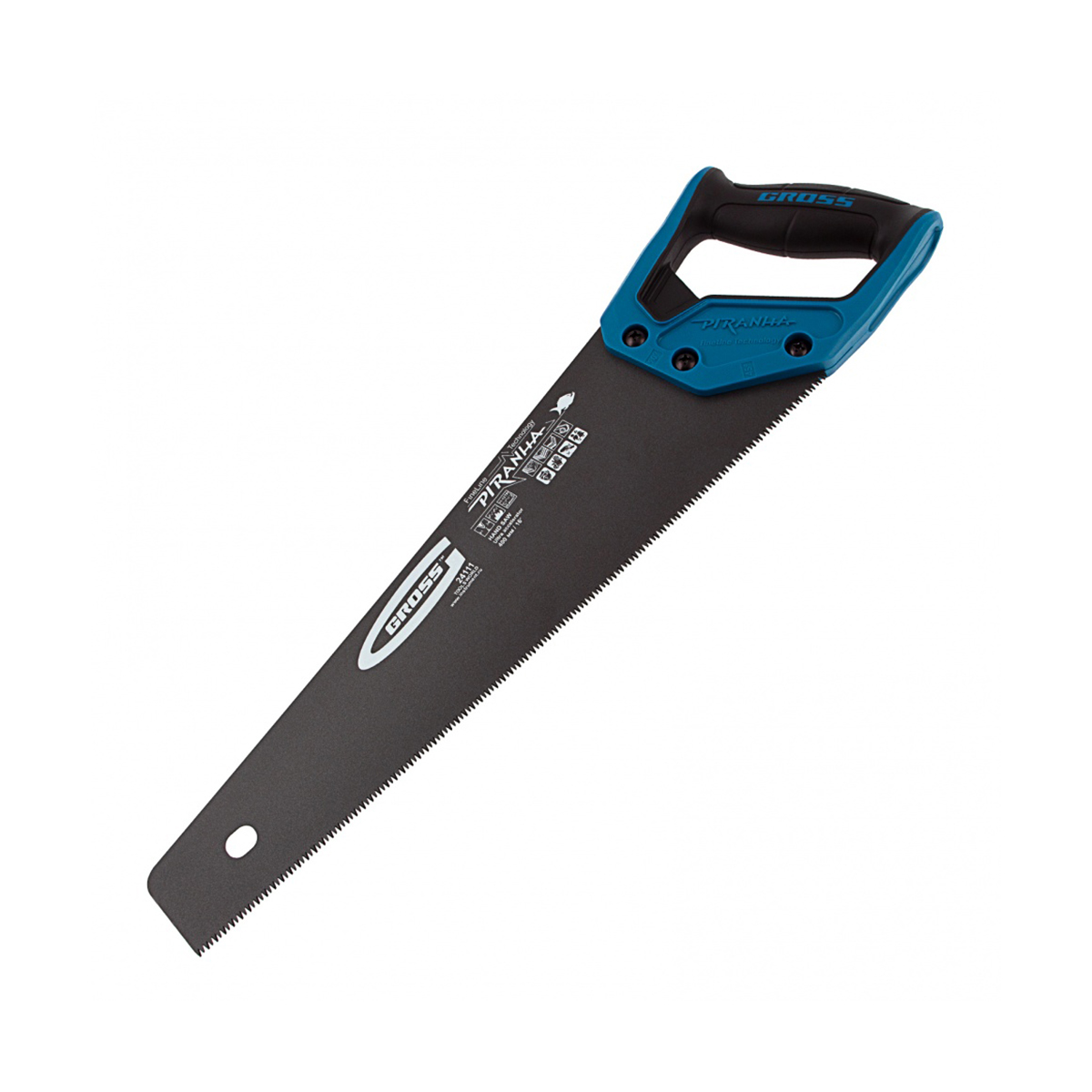 Ножовка по дереву "piranha" 400 мм 11-12 tpi, 3d-заточка, тефлон., двухкомп. рукоятка (1/48) "gross"