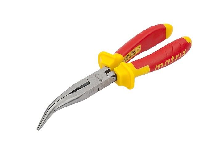 Длинногубцы изогнутые Insulated, 200 мм, двухкомпонентные рукоятки Matrix Professional (17474)