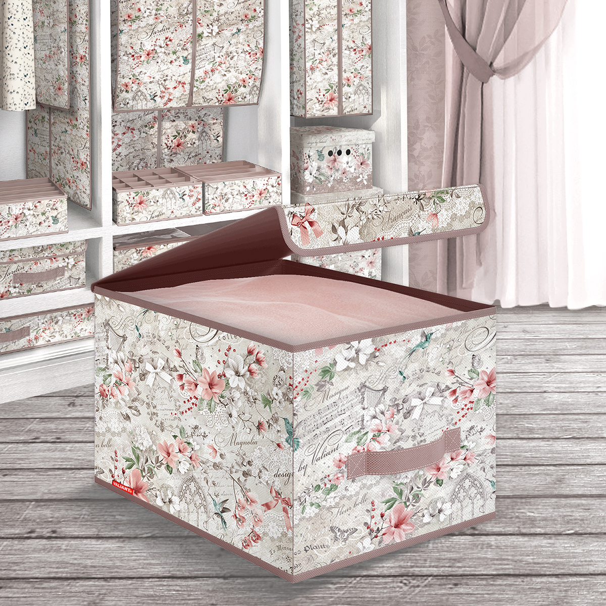 Короб для хранения "jardin" 30*40*25 см с крышкой (1/18) "valiant" jr-box-lm