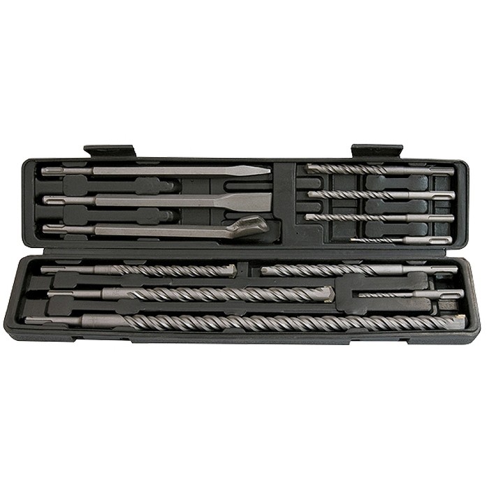 Набор буров по бетону, 5-6 х 110, 8-10-12 х 160, 14-16 х 210, 18 х 300, 20 х 450 мм, зубила, SDS Plus Matrix (71097)